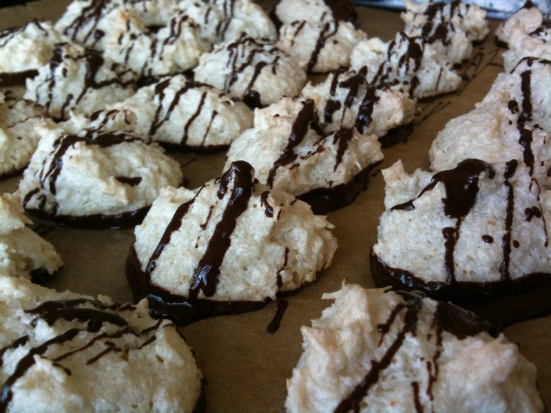 
If you love chocolate, use a brush to drizzle some more onto the macaroons.